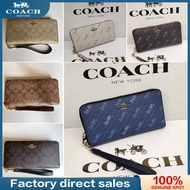 Coach ladies men's wristband long wallet simple zipper wallet fashion card wallet coin purse spot 4452 3547