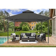 Outdoor Garden Gazebo For Patios With Stable Steel Frame (11x11, Dark Gray