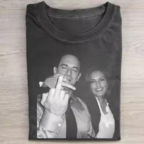 Law & Order Elliot and Olivia meme graphics 100%cotton unisex shirt 2026 Summer New O-neck Men's Y2k