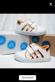 Sepatu Putih Gold Anak 1-6thn | Sepatu anak | Sepatu Kets Anak #BAL