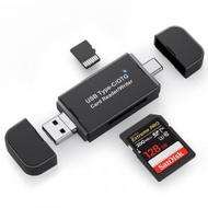 竣暘 - USB Type-C Micro USB 三合一讀卡器 OTG存儲卡適配器 適用於SD Micro SD TF卡