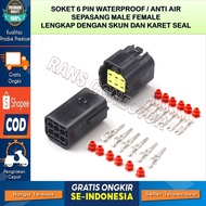 WATERPROOF 6 PIN Male Female CONNECTOR SOCKET - Male Female Set