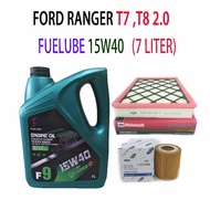 FORD RANGER T7, T8 2.0  OIL FILTER +AIR FILTER + FUELUBE 15W40 7LITER ENGINE OIL