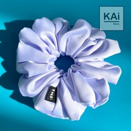 Lan by The Morning Pantry - Handmade Scrunchies (Solid), Pale Blue, D: 4.6 to 4.8 inches