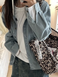 WOWOCHER หลากหลาย หลวม Retro Classic ปกเสื้อ เดนิม เสื้อเชิ้ตผู้หญิง Base Layer Long Sleeve ผ้าฝ้าย 