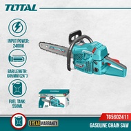 TOTAL Gasoline Chain Saw 1.0HP 2-Stroke Engine (24"/700W25.4cc/550ml Fuel Tank/260ml Oil Tank) TG560