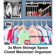 Wonder Hanger Organizer Triples Closet Space Cupboard Organizer