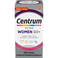 100 Tabs | Centrum Silver Women's Multivitamin for Women 50 Plus | Multivitamin/Multi-mineral Supplement