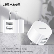 USAMS Travel Charger 5V2A Charger Dual u Conversion Charging Head Power Adapter Mobile Phone Charger