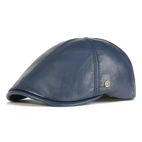 VOBOOM Lambskin Leather Ivy Newsboy Caps 6 Panel Cabbie Beret Hat Ivy Irish Gatsby Flat Driving Bere