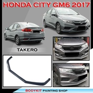 HONDA CITY GM6 2017-2019 TAKERO FRONT V LIP FRONT LIP DEPAN BUMPER LIP MATERIAL PU