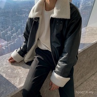 MRCYC Gaya Korea Jaket Kulit Bulu Domba Kot Motosikal Jaket Kapas Bulu Tebal Musim Sejuk Jaket Kulit
