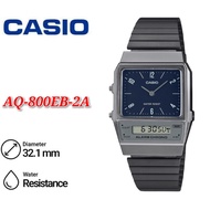 Casio Vintage AQ-800EB-2A Unisex Analog-Digital Watch Grey Stainless Steel Strap - AQ-800E