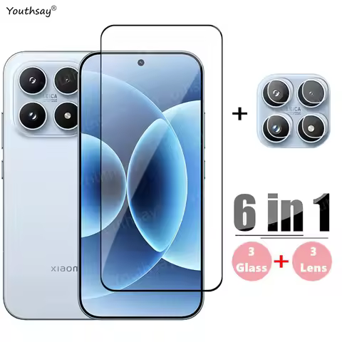 6in1 Full Cover Glass For Xiaomi 17 Tempered Glass Xiaomi 17 Screen Protector HD Protective Phone Le