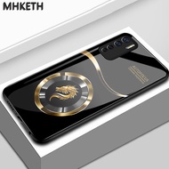 Case For OPPO A91 Reno 3 F15 Adjustable Dragon Pattern Glass Phone