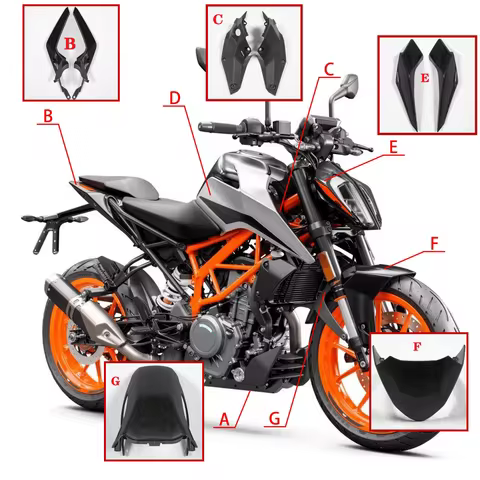 Injection Panel Bodywork Frame Protector Kits For Duke 390 2017 2018 2019 2022 2021 2020 Motorcycle