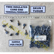 Skun I FERRULES 2 CABLES TE2510 GREY 1 PACK (100 PCS)