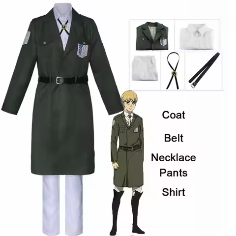 Anime AOT Cosplay Levi Costume Shingek No Kyojin Scouting Legion Soldier Coat Trench Jacket Uniform 