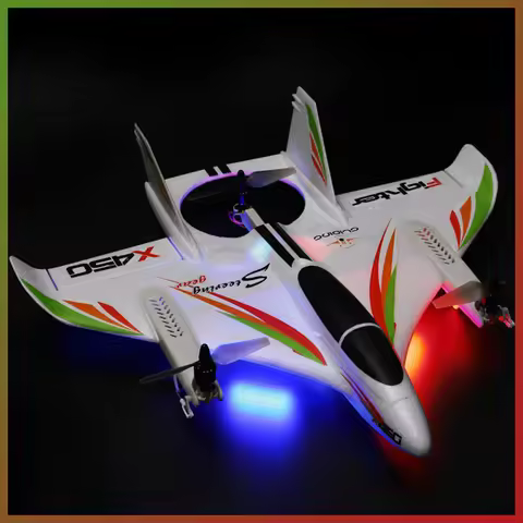 WL RC Plane X450 Fixed Wing Foam Aircraft Model, 6-Channel Brushless Motor VTOL Model Aircraft, Perf