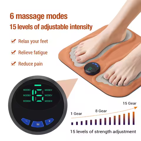 Smart Rechargeable 3D EMS Foot Massage Pad Pulse Relieve Pain Relax Foot Acupressure Muscle Stimulat