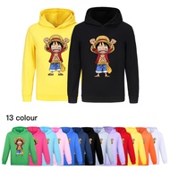 ONE PIECE Luffy Anime Hoodies Unisex Cartoon Hooded Long Sleeve Sweatshirt Casual Clothing Boys Girls Birthday Gift For Kids