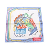 【二手】愛馬仕 HERMES 絲巾 Petit Carré Carré 45 CHEVALOSCOPE NEON 白色真絲方巾 女士 全新未使用