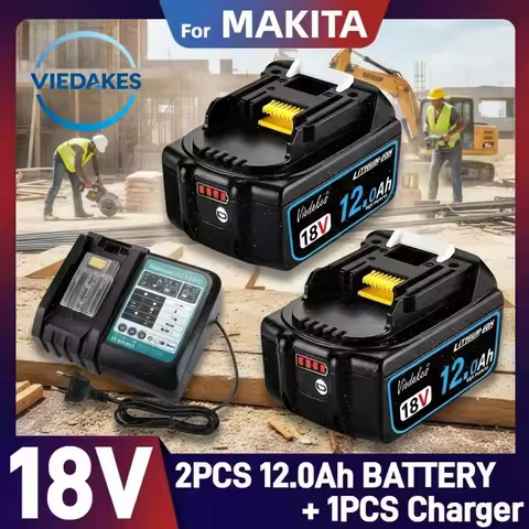 For Makita BL1830 Battery 3A Charger 18V 12000mAh Replacement Battery For BL1860 BL1850 BL1840B 12.0