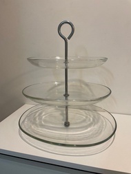 IKEA KVITTERA 3層糕餅架 透明玻璃 廚房 裝飾