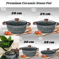 Periuk Rendang Periuk Batu Granite Induction Ceramic Stone Casserole Set Non-Stick