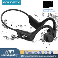 【Hot-Selling】 Bluetooth 5.2 Sports Headphones Bone Conduction Earphones Wireless Waterproof Noise Reduction Headsets Mic Mp3 Support Sd