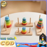 8-Layer Hanoi Tower Puzzle - Wooden Logic & Educational Game for Kids