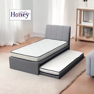[TECK SENG] Single Divan Bed With Pull Out / FREE 2 HONEY Mattress / FREE 2 Pillows / Fabric Bed