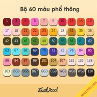 Bút Marker Touch Cool màu dạ chuyên nghiệp 60/48/30/24/12 màu 2 đầu HC1 họa cụ tô màu hightlight kèm