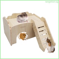 RAN Durable Hamster House Wood Hideout Chamber Natural Wood Nest Habitat for Hamster