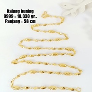 Kalung Emas / Mas Kuning Kadar 99.99% Berat 10.330 Gr Panjang 58Cm..