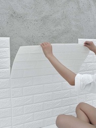 5入組/10入組DIY 3D牆貼壁紙泡沫軟磚自粘防水防黴房間家居客廳浴室廚房床上用品房間裝飾