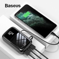 Baseus 15W Mini Power Bank 10000mAh Fast Charging Powerbank Built in USB Cable External Battery
