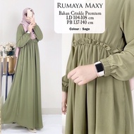 Gamis putih Wanita simple elegan RUMAYA DRESS Terbaru Terlaris Bahan CRINKLE PREMIUM modern