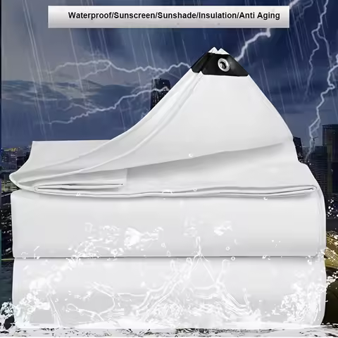 Tarp 2x2m 3 3*3 3x4 5m Outdoor Rain Shade Waterproof Tarpaulin Tent Sunshade White Awning Uv Blockin