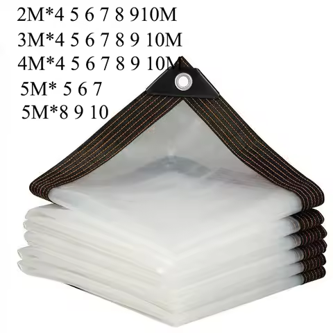 Transparent Tarpaulin 2*3 4 5 6 7 8 9 10 3m 4m 5m Customized Waterproof Transparent Tarp Clear Plant
