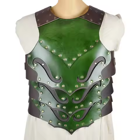 Medieval Dark Elf Chest Armor Vest Viking Knight Gladiator Pirate PU Leather Cuirass Cosplay Costume