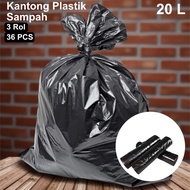 Disposable Trash Bags 3 Rolls 20L - INU80 - Black Plastic Bag
