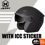 AXK Motorcycle Helmet Half Face Open Double Sunglasses Motorcycle Helmet Accessories with ICC Stickers