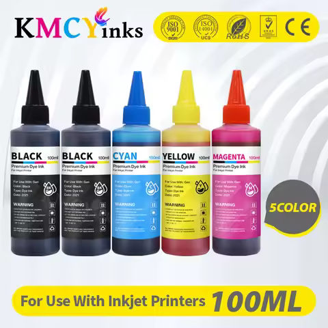 KMCYinks 100ml Refill Dye Ink Kit for HP 903 904 905 XL Ink Cartridge CISS for HP OfficeJet 6950 695