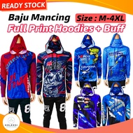 KOLEKSI SEMPURNA Baju Mancing Lengan Panjang Hoodies Full Print Baju Pancing Memancing Fishing Shirt