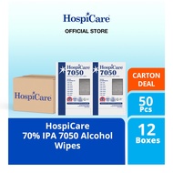 HospiCare 70% IPA 7050 Alcohol Wipes 50pcs (2 boxes or Carton Deals 12 boxes)
