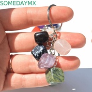 SOMEDAYMX 12 Constellation Keychain, Polished Zodiac Birthstone Key Pendant, Trendy Lightweight Ston