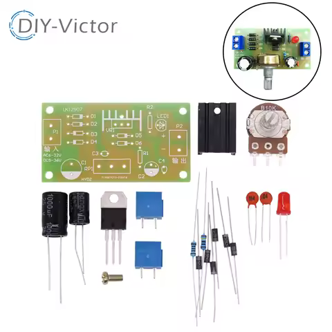 LM317 Adjustable Power Supply Kit Continuous Adjustable DC Power Supply DIY Teaching Training Parts 