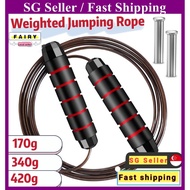 (SG Seller)Weighted Professional Crossfit Jump Rope Tangle-Free Jumping Rope Adjustable Skipping Rope Exercise Jump rope