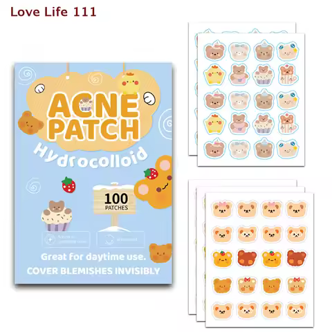 New 100pcs Bear Face Skin Care Acne Pimple Patch Invisible Professional Healing